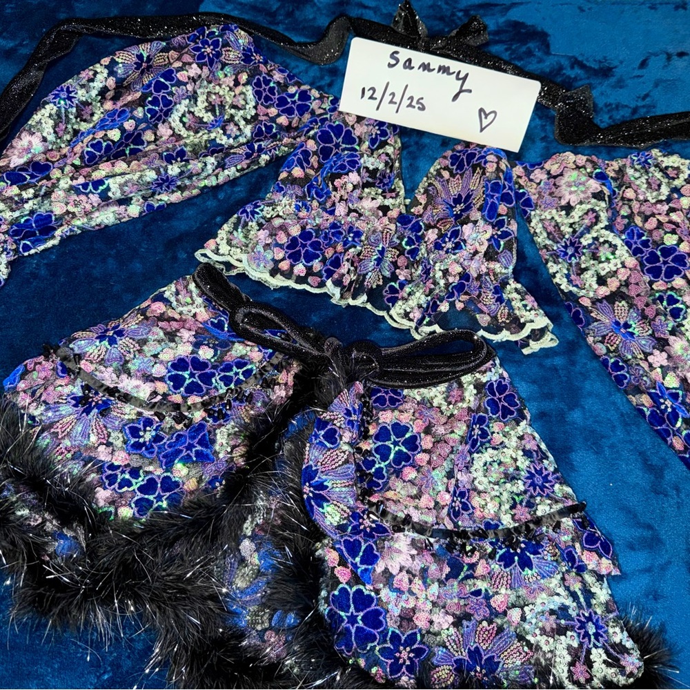 Floral Sequin Two-Piece Set